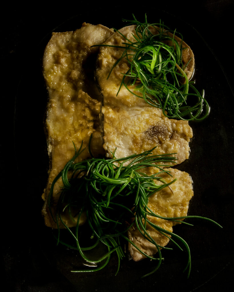 Melanzane saltate su pesce spada